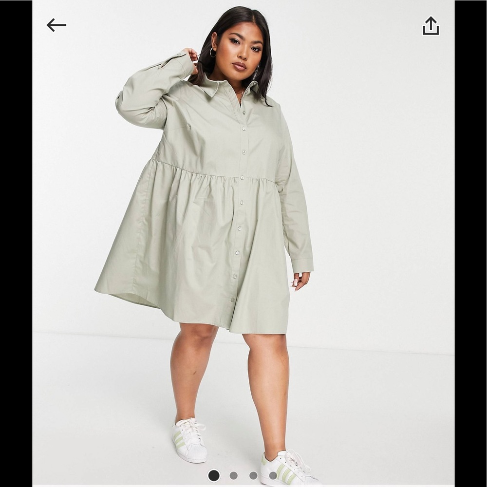 ASOS Khaki Green Shirt Dress
